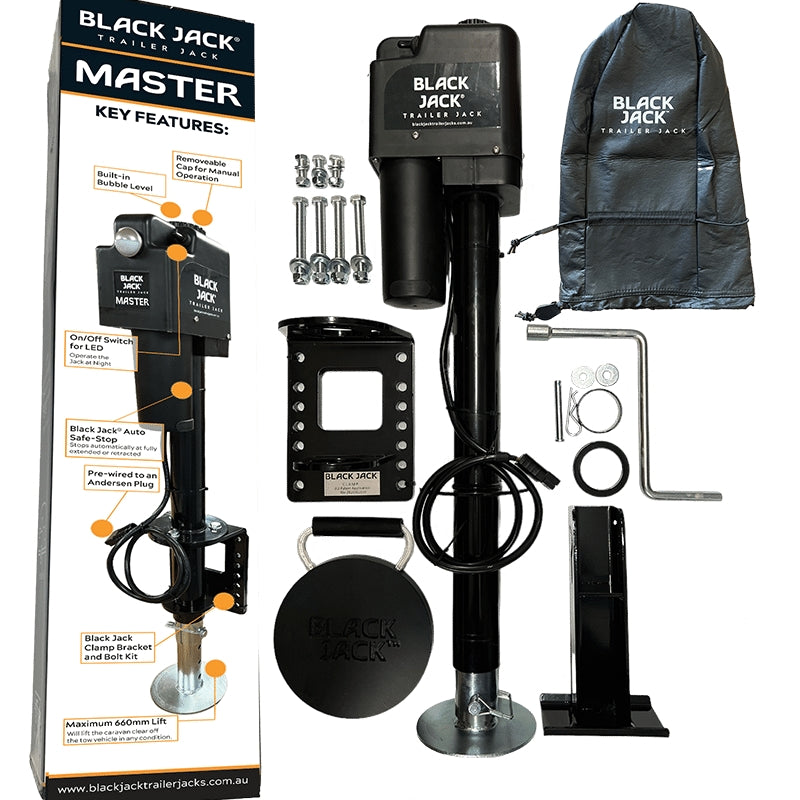 Black Jack Trailer Jack Master Up to 1.6T Capacity Without Wiring Harness
