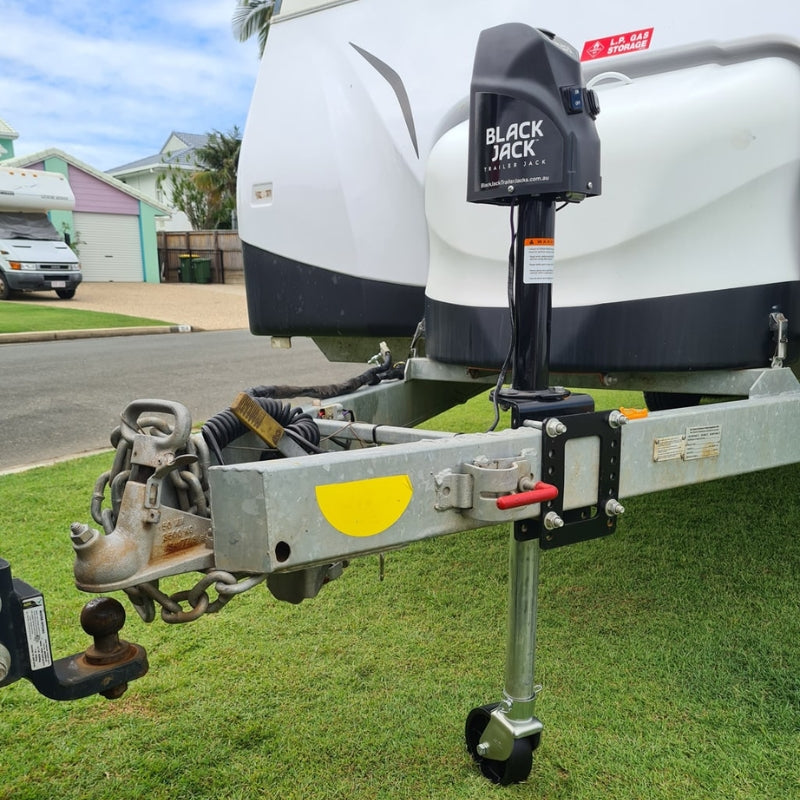 Black Jack Mini Electric Powered Trailer Jack Kit 1T Harness kit & Jockey Wheel Kit