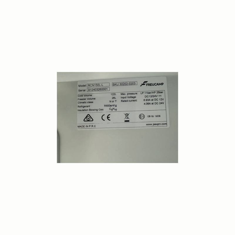 Freucamp RCN150L Slim Compressor Fridge / Freezer - 148 Litre - 12/24V