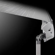 Close-up of a metal bracket with a white background
