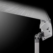 Close-up of a metal bracket with a white background
