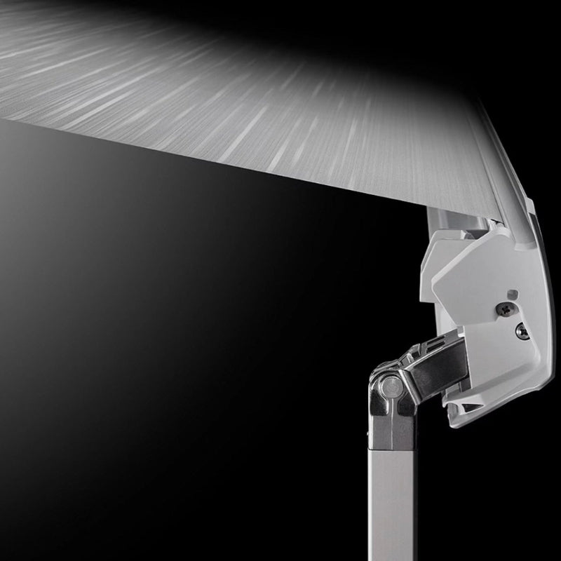 Close-up of a metal bracket with a white background