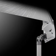 Close-up of a metal bracket with a white background
